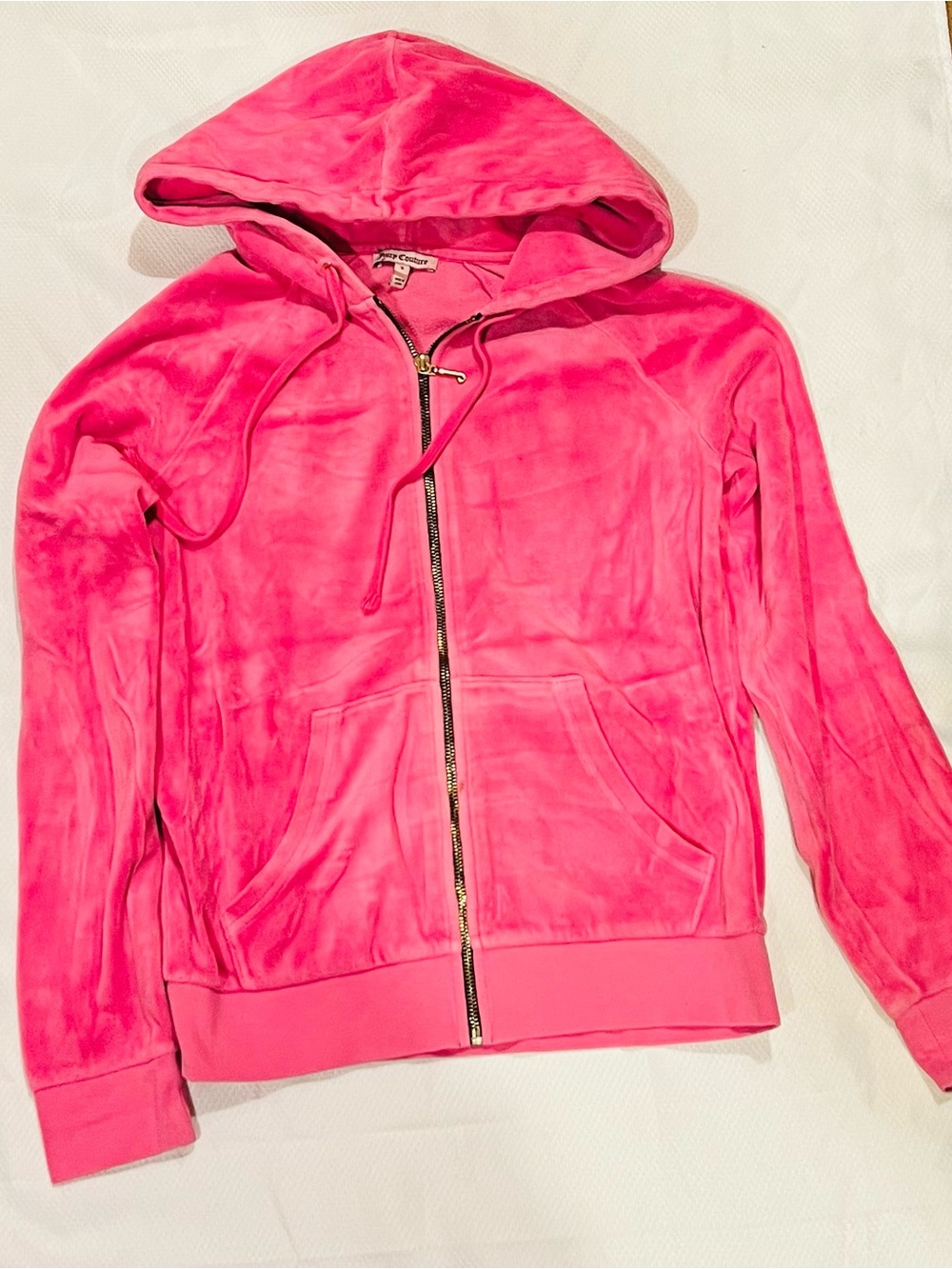 Juicy Couture Pink Velour Zip Up Hoodie Size S